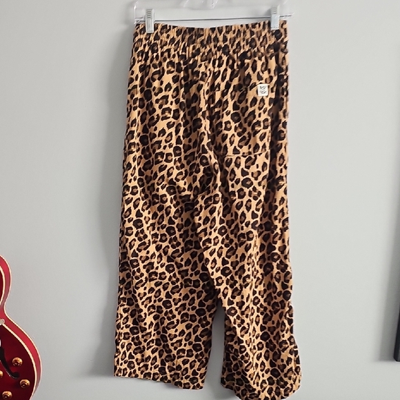 Lucy & Yak Chuck Leopard Print Pull-on Wide Leg Crop Pant Size Small 100% Cotton - Picture 5 of 14